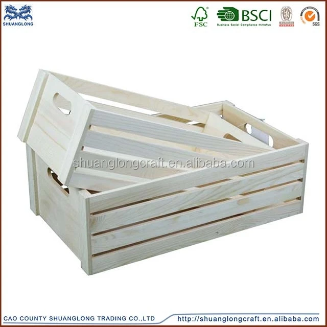 Shuanglong art minds wood crafts wholesale cheap wooden wine /fruit crates for sale