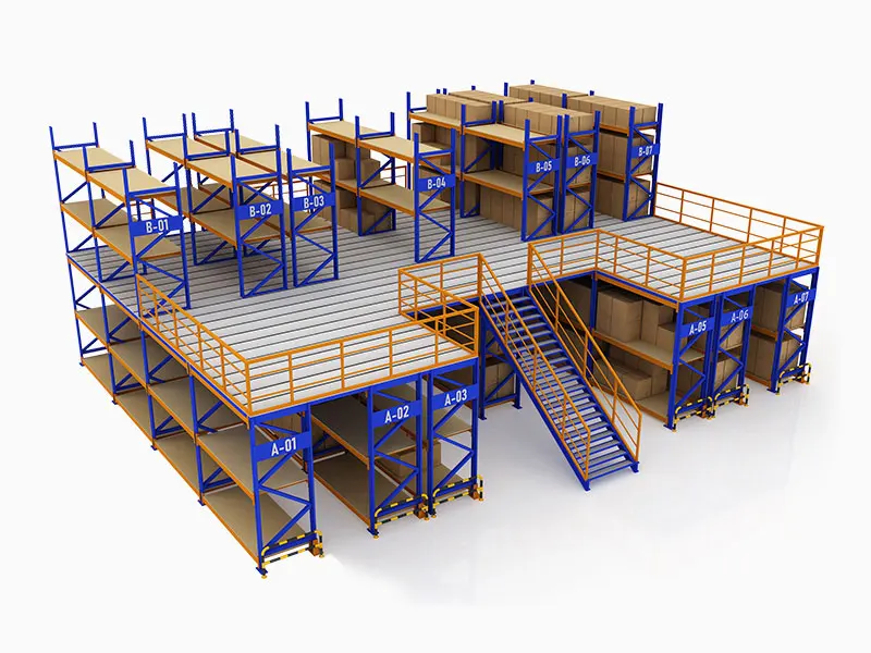Многоуровневый складской мезонинный Стеллаж с большой загрузкой