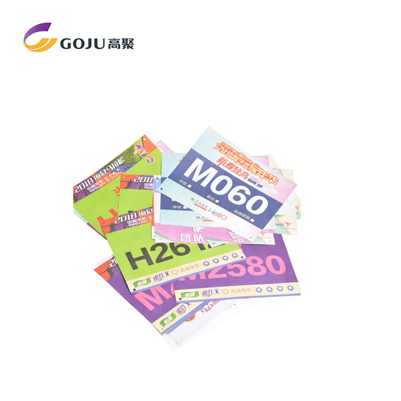 Customize Full Color Printing Tyvek Paper Race Bib Number for Race Running Number