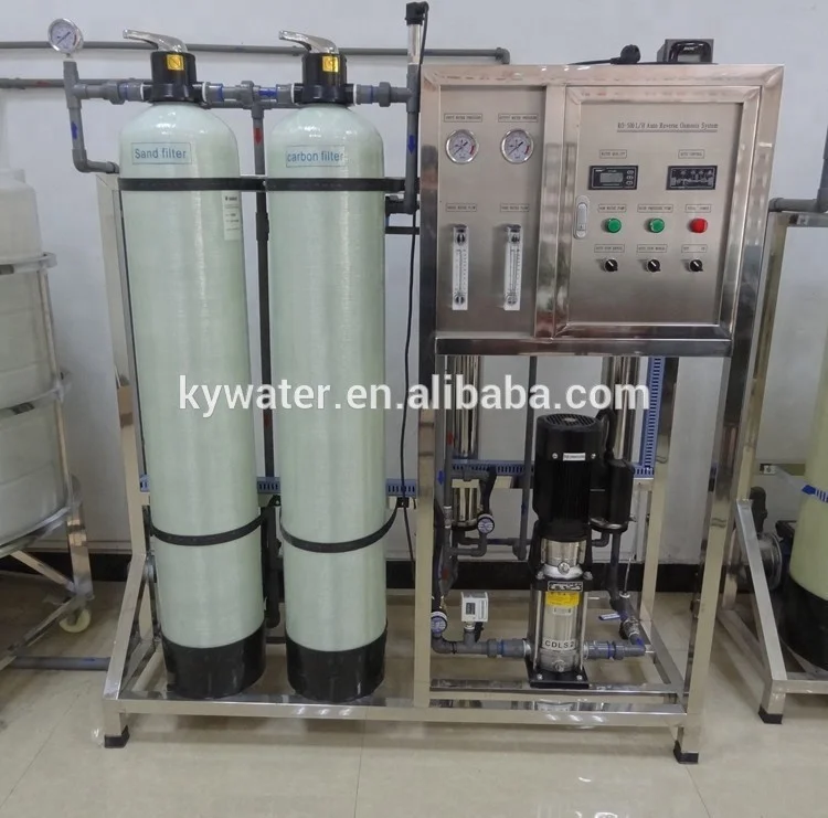 500LPH с 3 колоннами FRP, машина для очистки воды с обратным осмосом