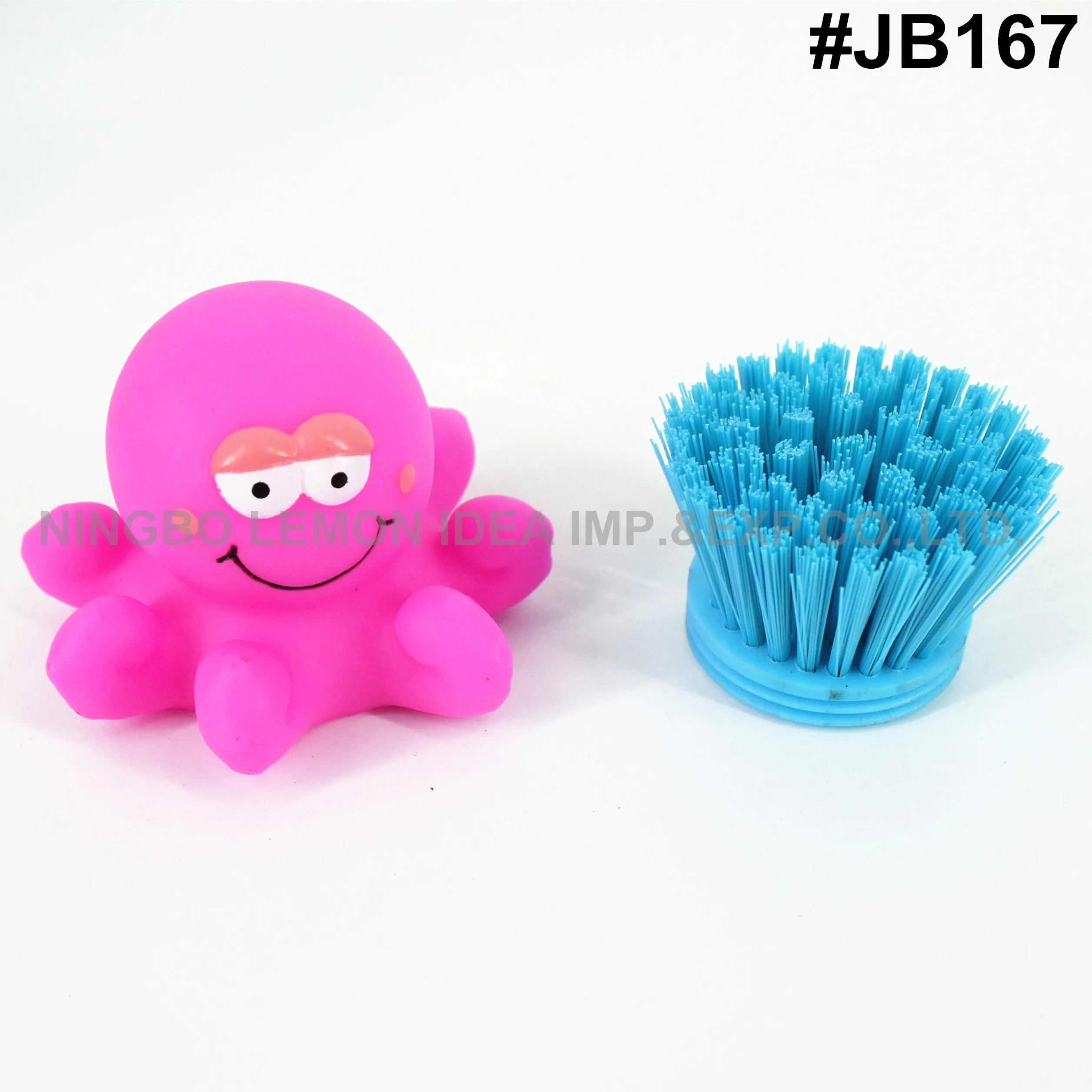 
new product octopus style plastic dish brush kitchen cleaning brush with refill head refill brush screen printing 