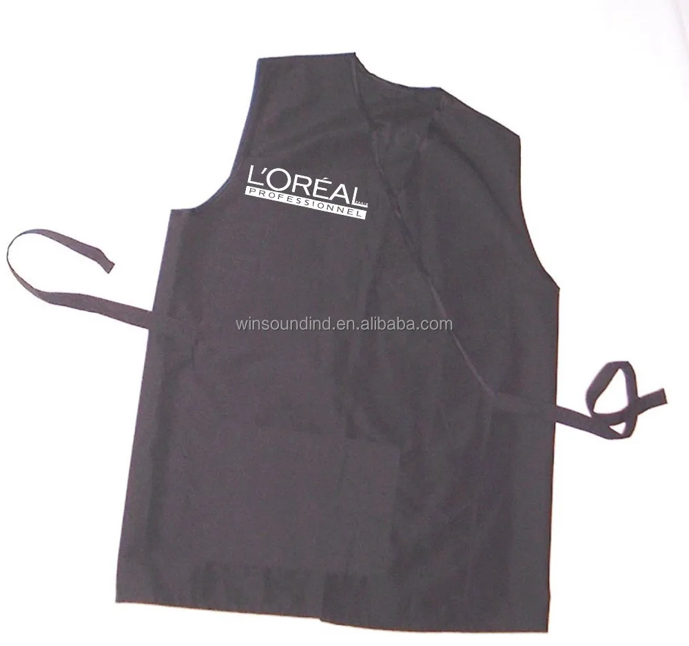 Черный полиэфирный жилет для парикмахерской