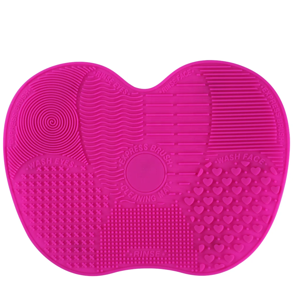 Private Label Big Pink Apple Butterfly Silicone Pad Makeup Brush Cleaner