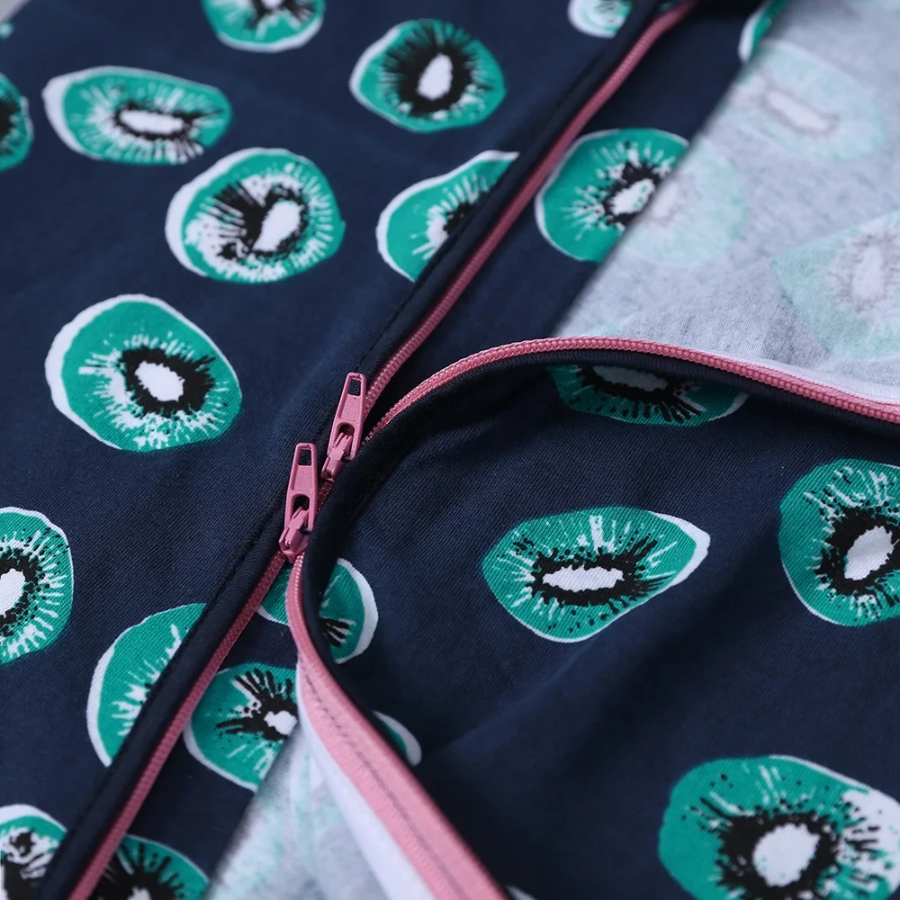 High quality kiwi fruit print baby clothes romper with zip