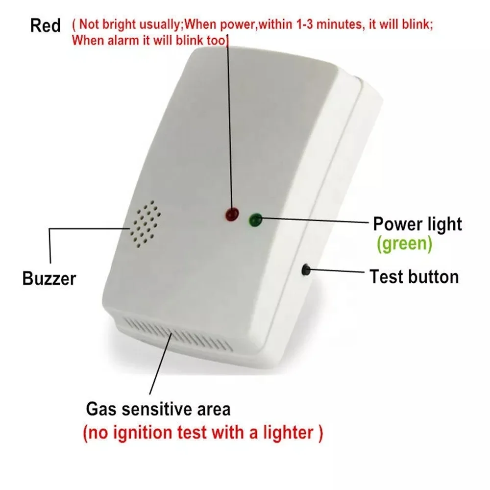 Wired gas liquefied gas leak detector gas detector for alarm