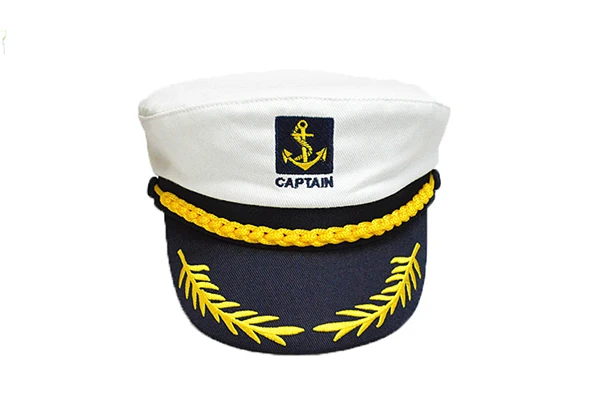 High Quality Promotional White Custom Captain Sailor Hat