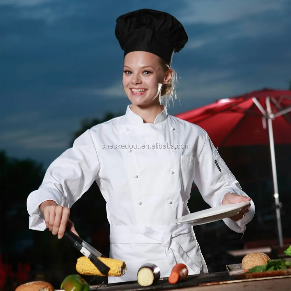 CHECKEDOUT с длинным рукавом подвижные пуговицы профессиональный шеф повар униформа и кухня форма для ресторана отеля