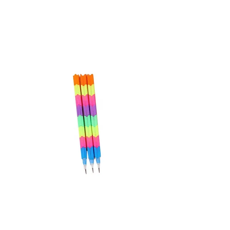 Wholesale cute rainbow stationery plastic hb pencil pen for promotion