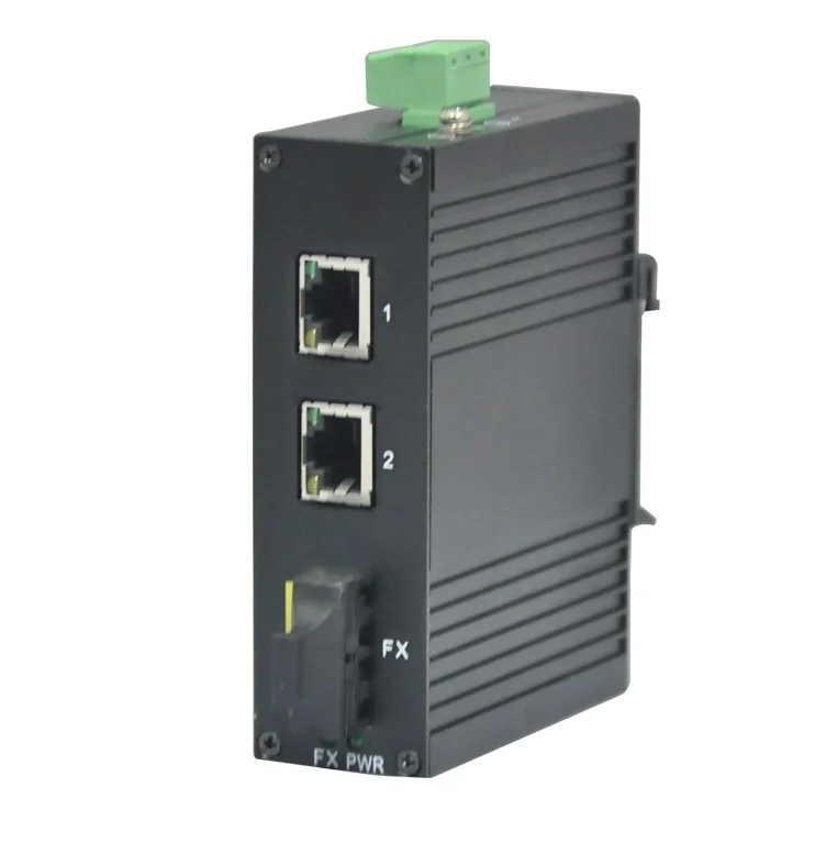 Unmanaged Fast  ethernet 2 Copper+ 1 SC Fiber port  industrial switch for network system.