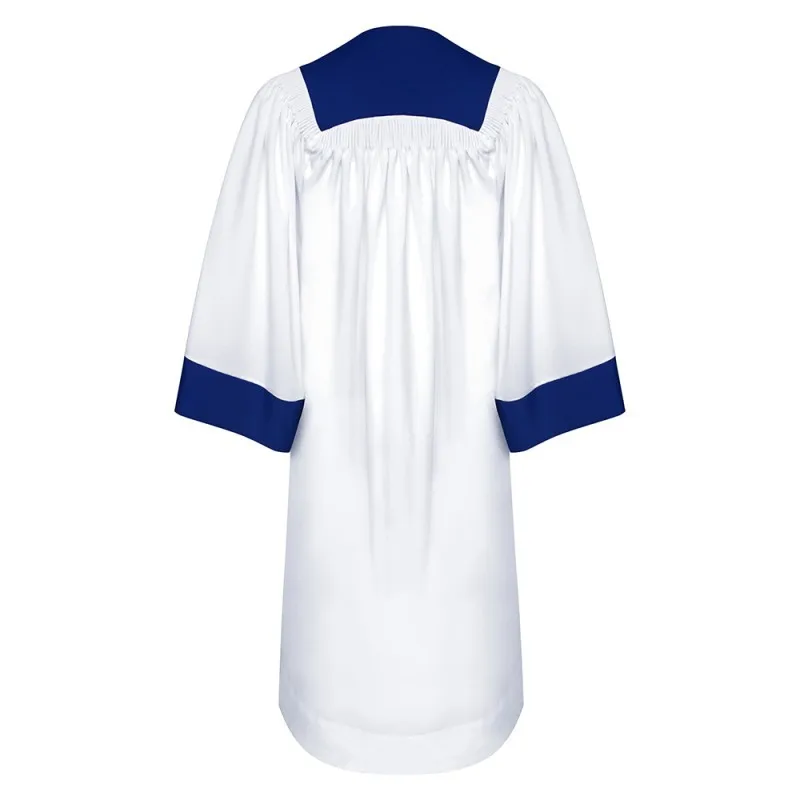 High Quality Custom Harmony Church White/bule Choir Robes with Cross