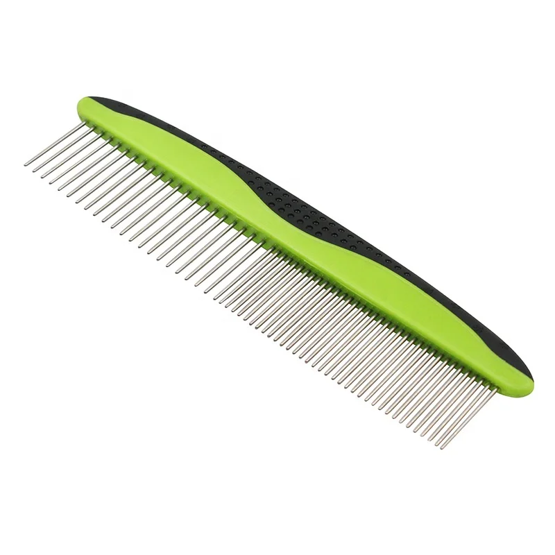 Wholesale comfortable best cat dog pet metal teeth rounded pin double row needle grooming hair comb
