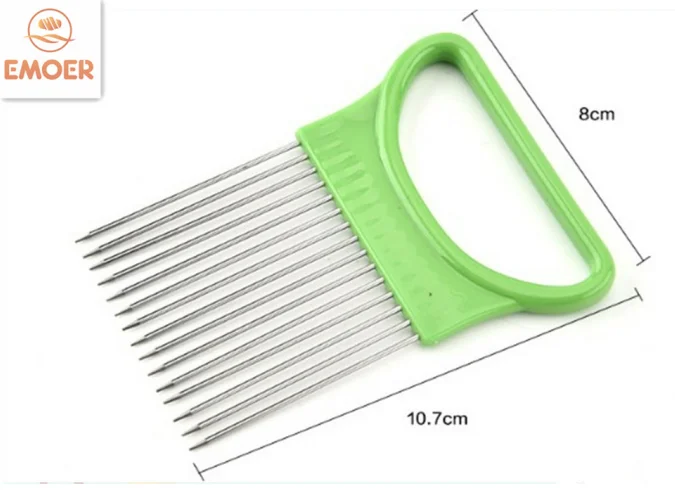 EMOER Onion Plug Stainless Steel Onion Needle Floss Needle Fruit and Vegetable Slice Holder