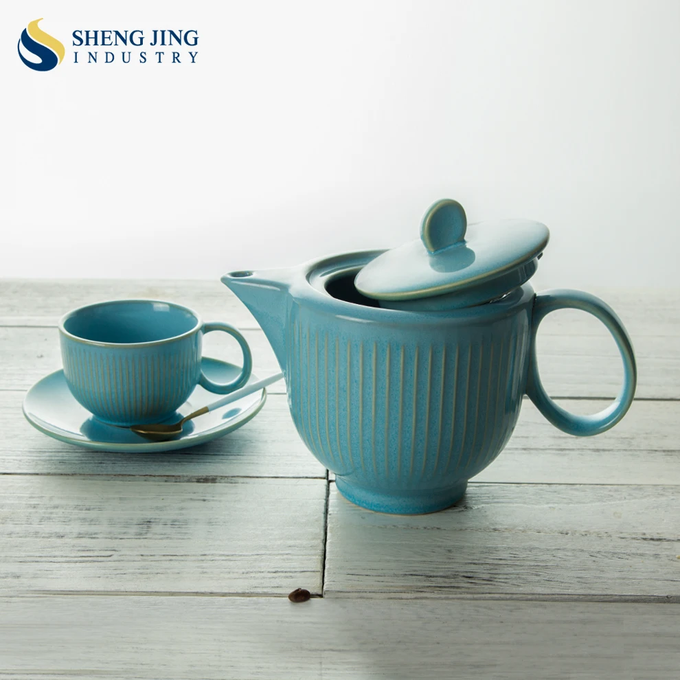 Juego De Te Porcelana Tea Det Blue Korean Coffee Pot