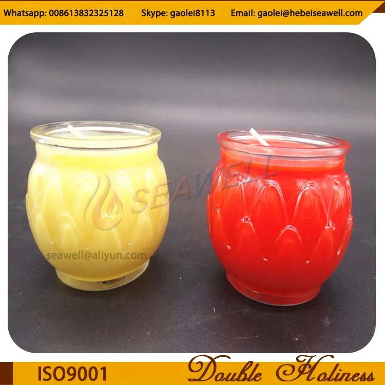 Religious temple votive buddhist lotus candle ghee butter candle lamp