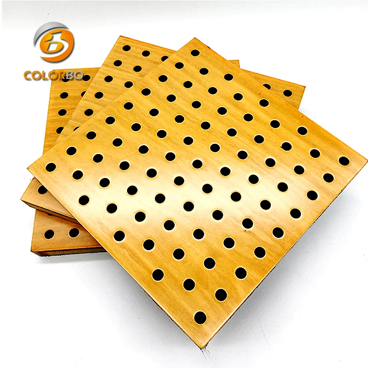 Fireproof and Sound Absorption Wooden Perforated Acoustic Panel Ceiling Strip Paneling Acoustic Wall Panel
