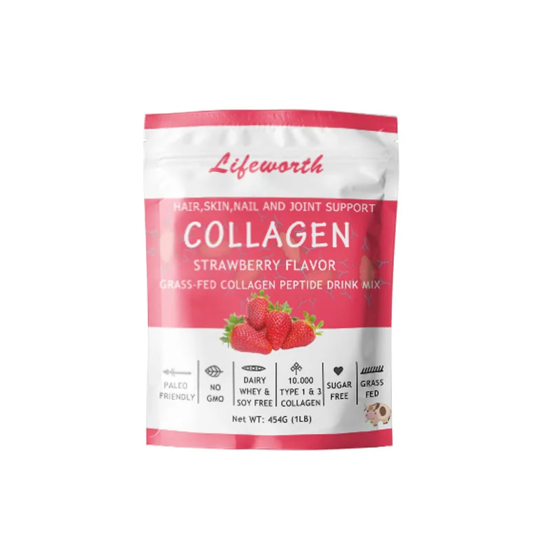 Lifeworth strawberry flavour collagen vitamin c