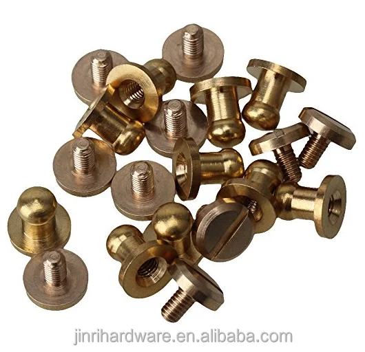 
Golden 8 x 5 x 8mm Leather Scrapbooking Binder Screw In Button Studs Belt Brass Chicago Screws Nail Rivets 