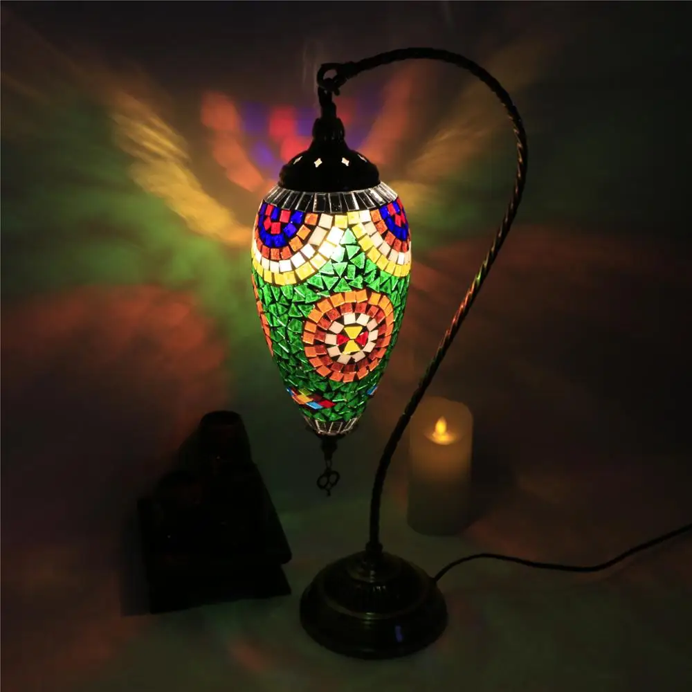
Tokin-lighting (TS1001) Handmade Mosaic Art Turkish LED table Lamps 
