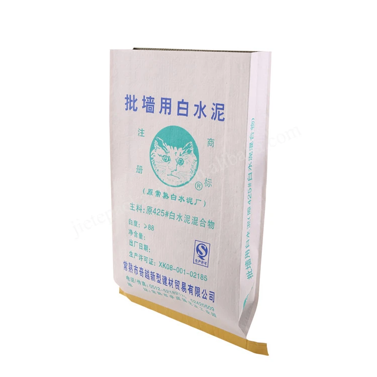 Industrial use cheap white kraft paper plastic compound bag sacks for cement,tile adhesive and mortar