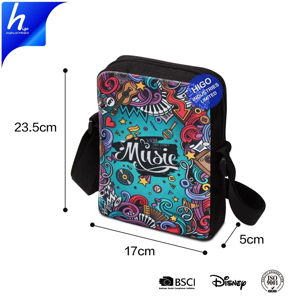 MOQ 1 PCS Small Messenger Bag Pattern Blank Canvas Polyester Crossbody Sling Bag