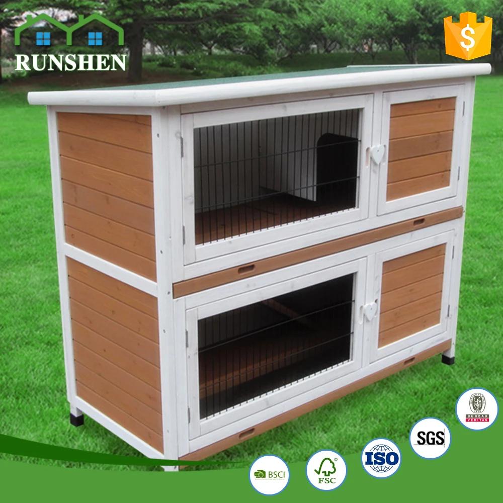 Indoor Wooden Rabbit Hutch Open Roof Bunny Cages Guinea Pig Cat House Factory Custom Cheap Pet Cages Houses Product