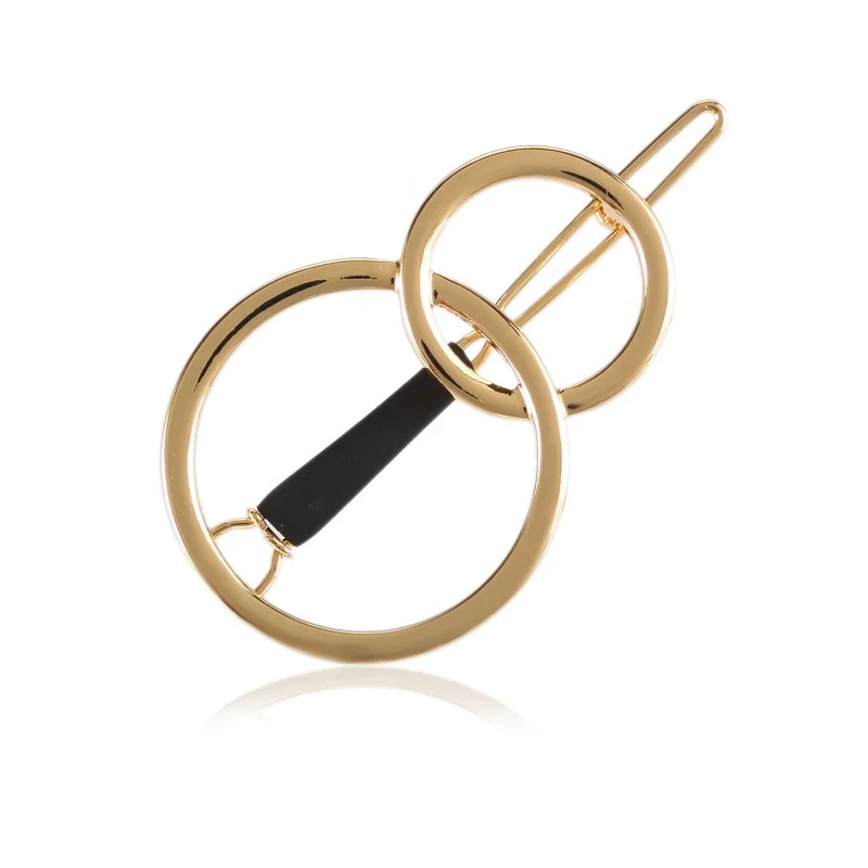 
Fashion Women Circle Round Hair Clip Plated Metal Hair pin For Girls 