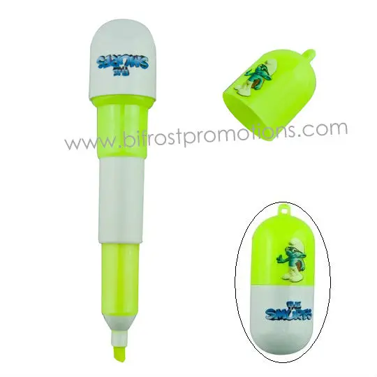 Pill Shape Retractable Highlighter Pen