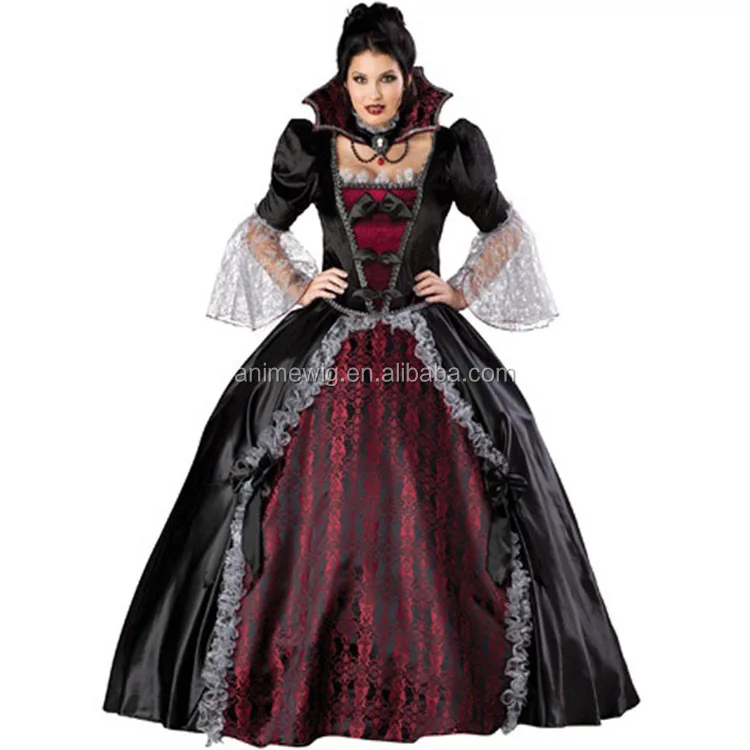 wholesale adult women Queen Of The Vampires halloween sexy fantasy black gothic lolita dress cosplay costume