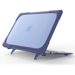 Rubberized plastic hard cover case shell for Macbook Air 13/Retina 12/Macbook Air 11 with strong stand