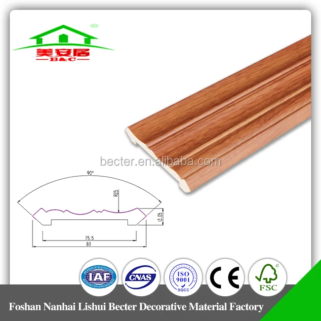Plastic Foamed Cornice Moulding PVC Crown Moulding For House Project