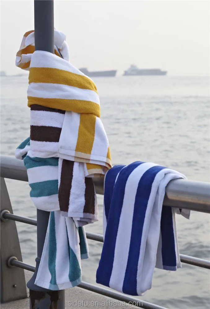 Customized Luxury 100% Cotton Stripe Beach Towel
