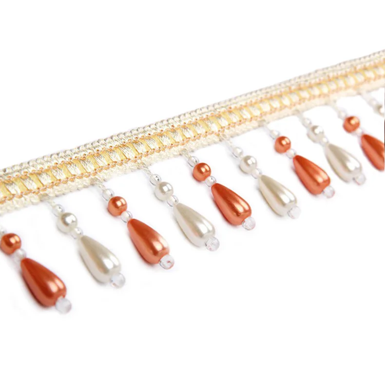 Glass Beaded Fringe Trim Beaded Glass Decorative Rhinestone Trimmings For Cushions