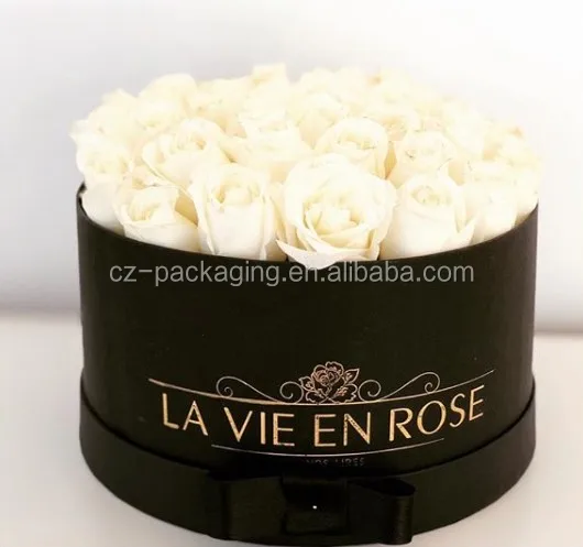 Round Paper Custom rose gift box with lid