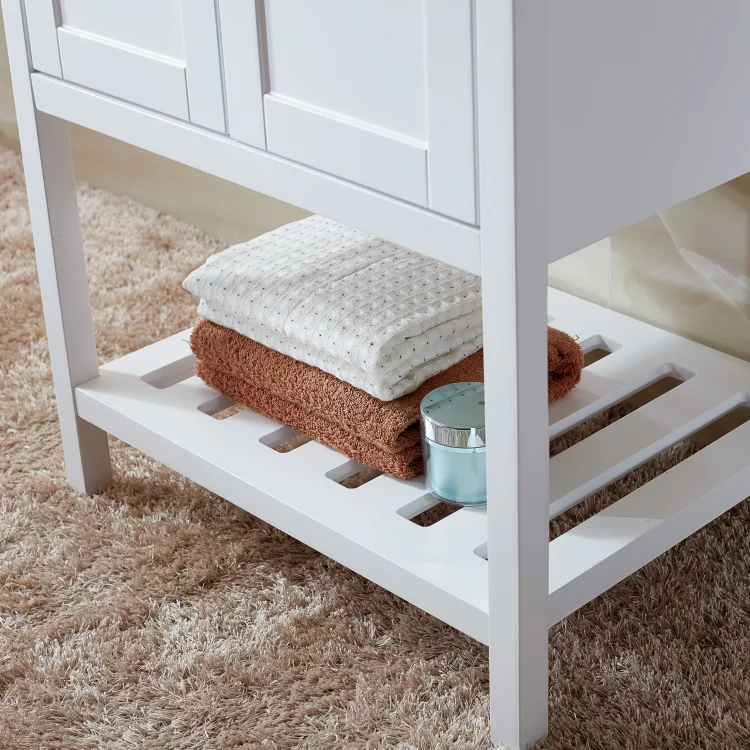 FSC certified Floor Standing 2 Doors 1 Shelf MDF With PU Bathroom Vanity With Mirror bathroom vanity set