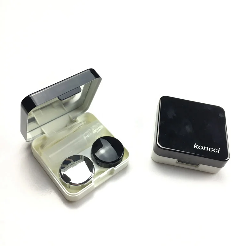 Eyekan Серебряный Футляр для контактных линз с квадратное зеркало Кайда дорожные наборы принимаются OEM логотипа печати A-8067