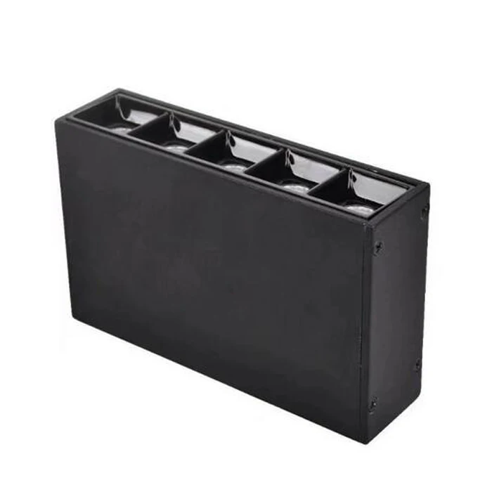 Черный линейный светильник с 5 головками для поверхностного монтажа