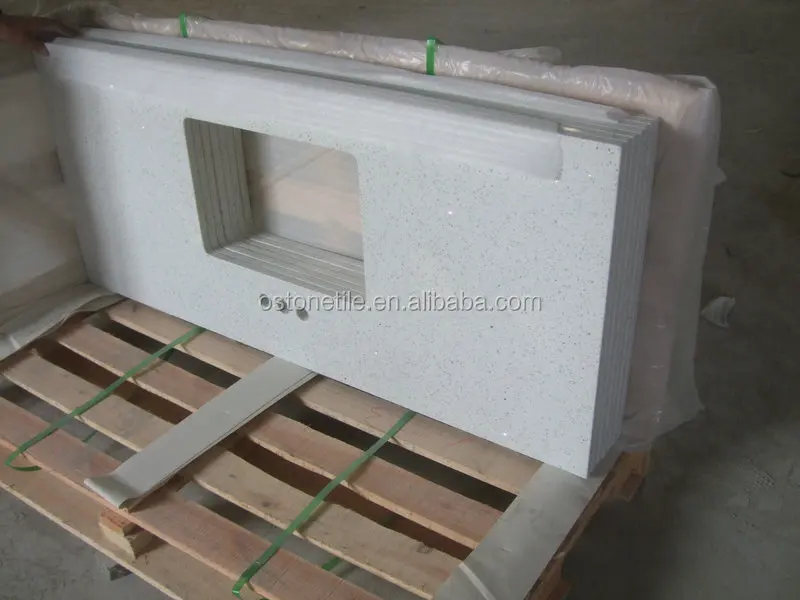 White Galaxy Quartz kitchen countertop