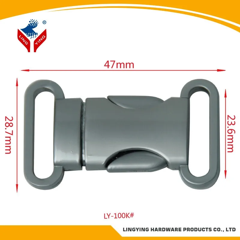 Custom Quick Release Tri-Glide Bag Buckle Metal Strap Bag Clip Buckle