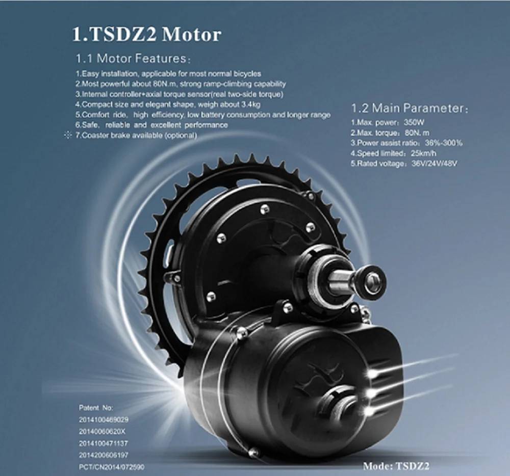 cheap price tsdz2b tongsheng motor for ebike