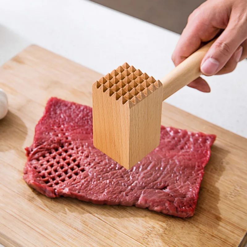 New design tenderizer wooden kitchen meat hammer