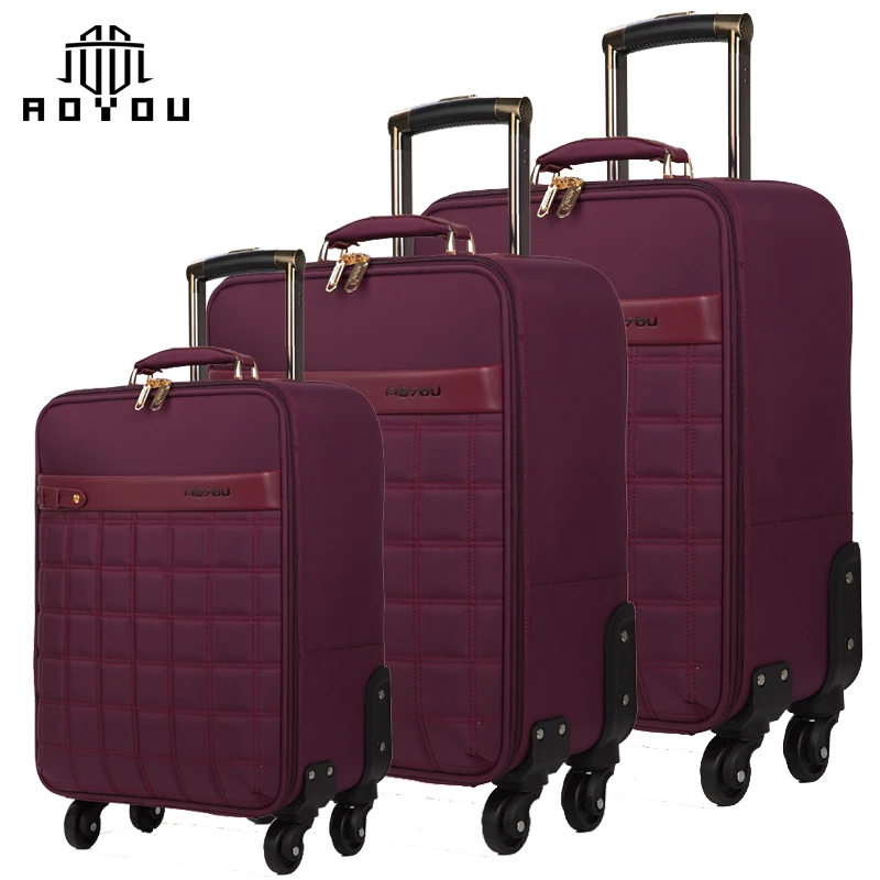 
3pcs 16/20/24 inch new travel trolley luggage sets suitcase carry bag soft nylon luggage 