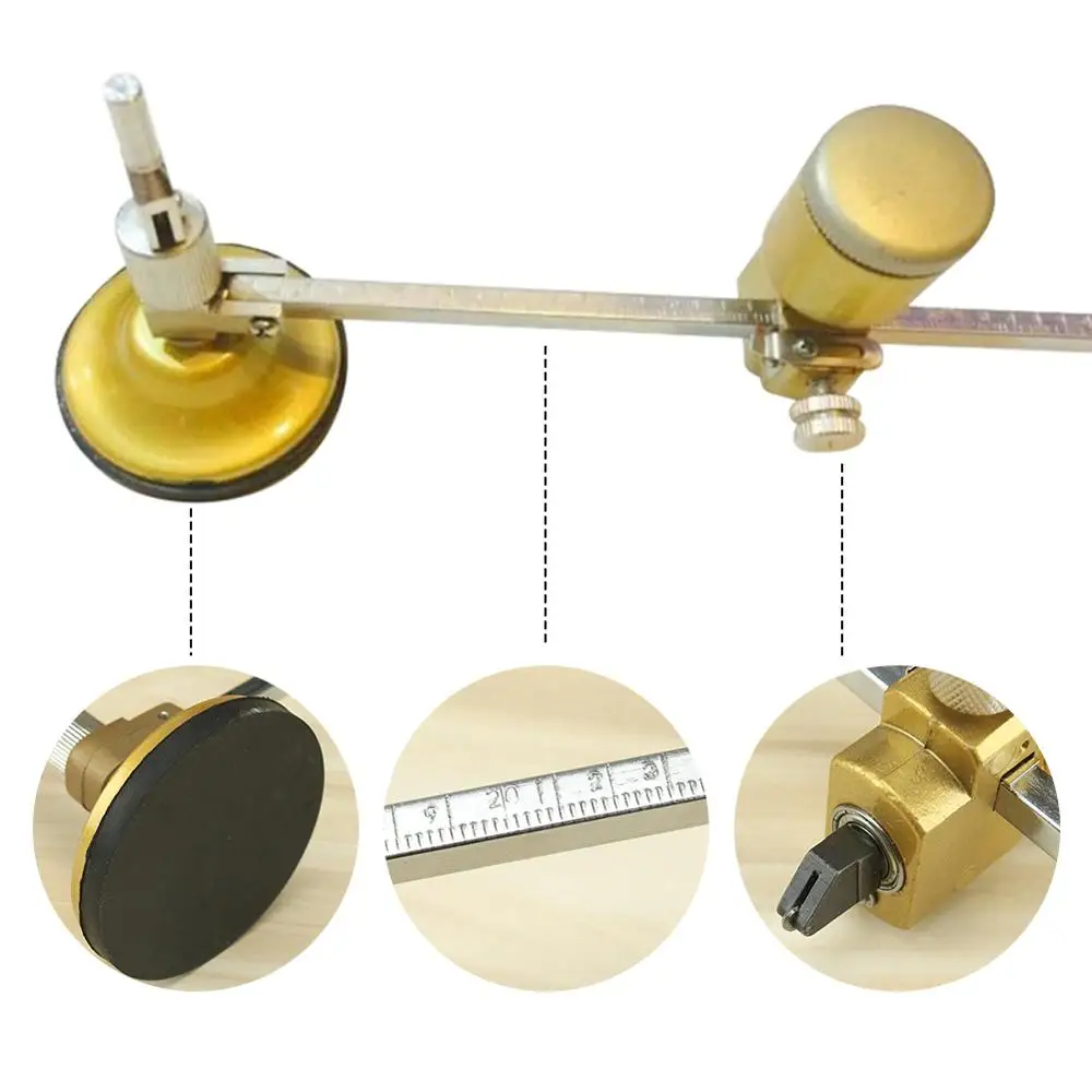 Compass Diamond Roller Type Cutter Draw Marking Tile Measuring Practical Tool Professional Compass Type Glass Cutting Round Cutt