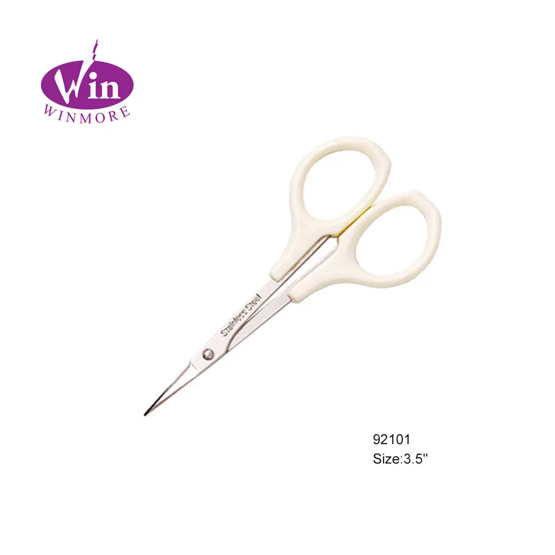 makeup manicure cuticle eyebrow scissors with colour plastic handle