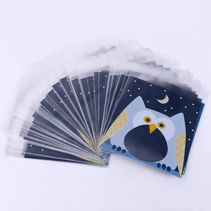 Party Supplies Cute Cookie Biscuit Plastic Gift Bags Sweet Decorative Candy Self-adhesive packaging Bags