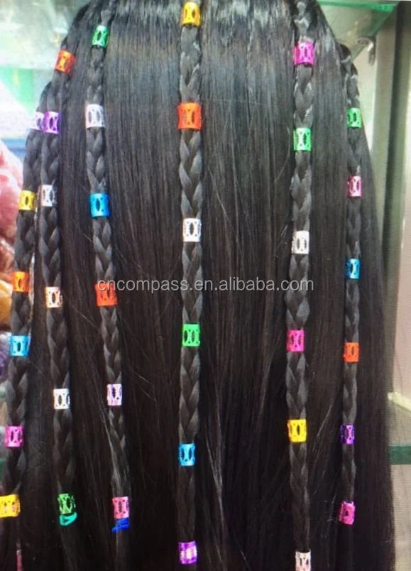 
1000pcs mix color 8/15mm adjustable cuff clip Plated hair braid dread dreadlock beads hair beads for braids 