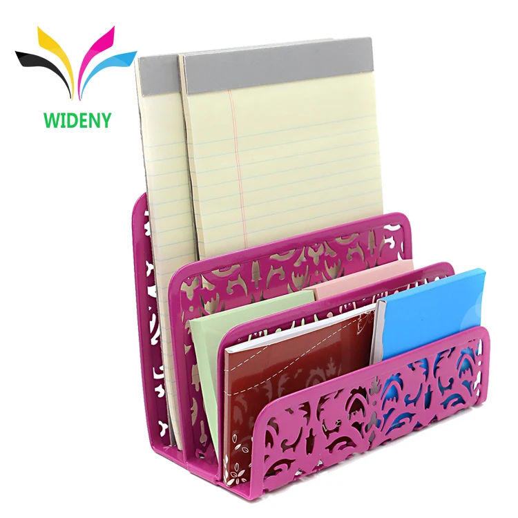 WIDENY полый цветочный узор металлический Настольный 3 вертикальный почтовый держатель сортировщика