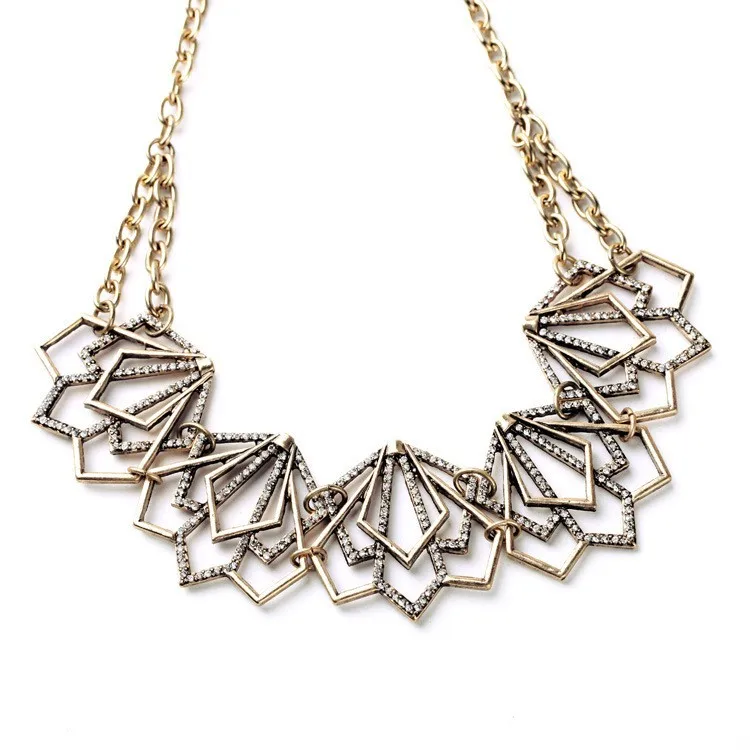 
new handmade charm irregular diamond necklace,unique modern style gold chain latest design necklace fashion jewelry for party 