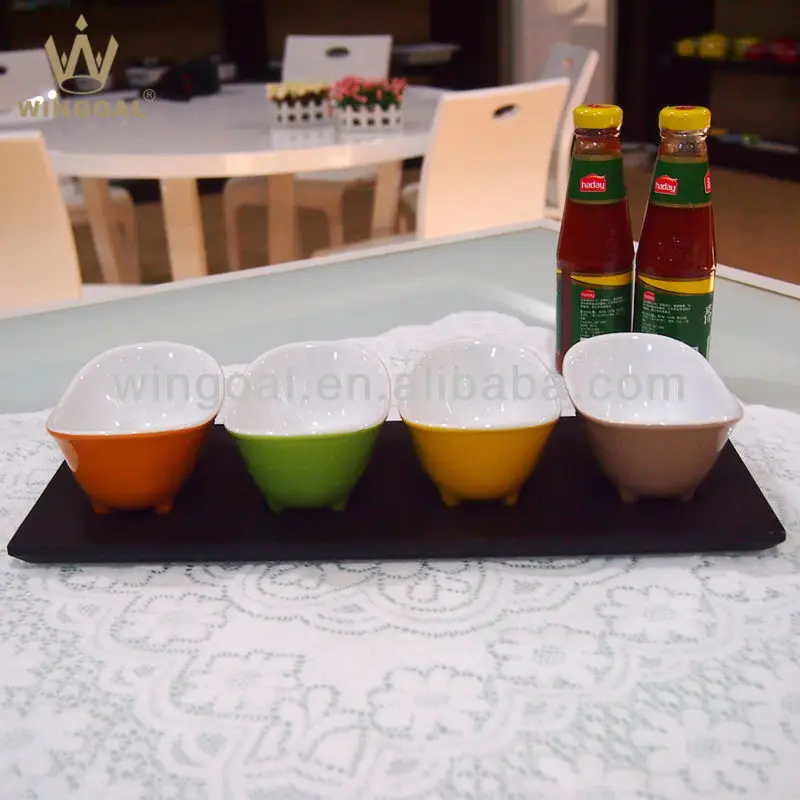 S/4 Bathtub shape colorful ceramic dish set salad bowl dessert jam dish