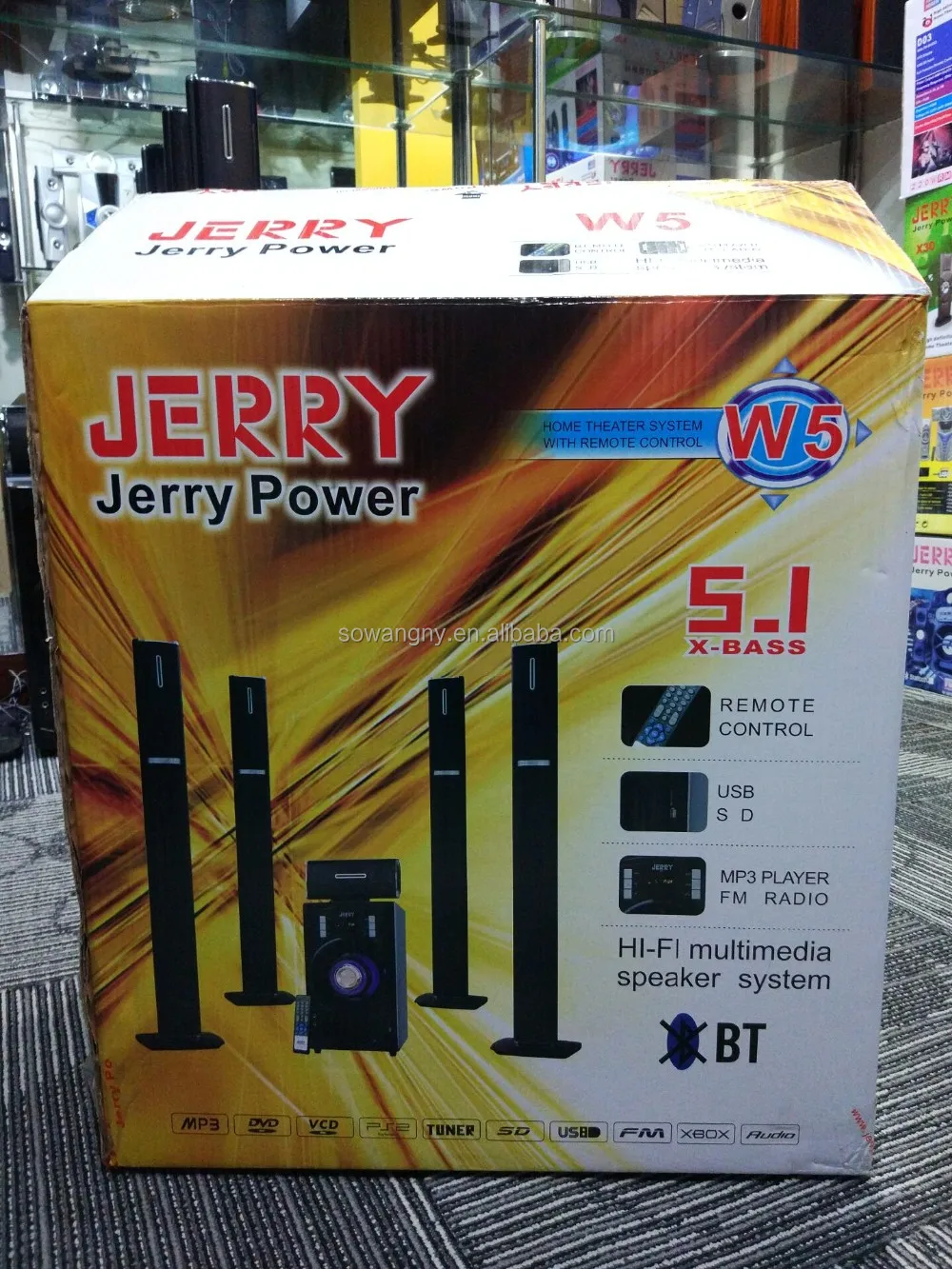 
Jerry digital wooden 5.1 home theatre sound speaker system 