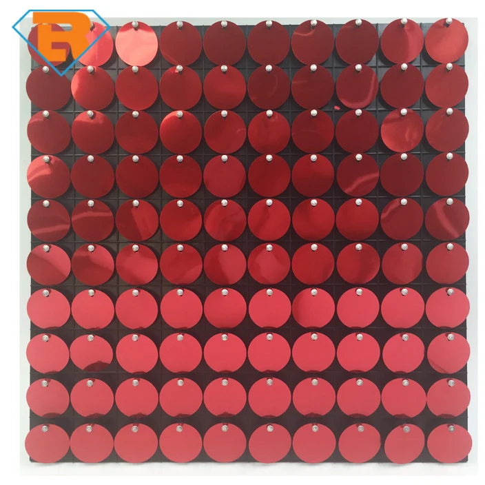 Sparkly Living Signs Fabric Flakes movable reflective exterior Shining advertisement Decorative Sequin Panel Disc Signage Board